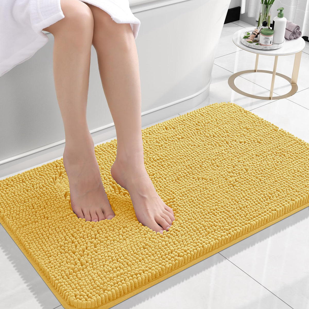 OLANLY Extra-Soft Absorbent Chenille Bathroom Rug Mat