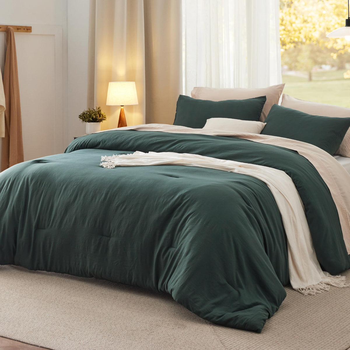 Bedsure Comforter Set Prewashed Soft Bedding Set 3Pcs