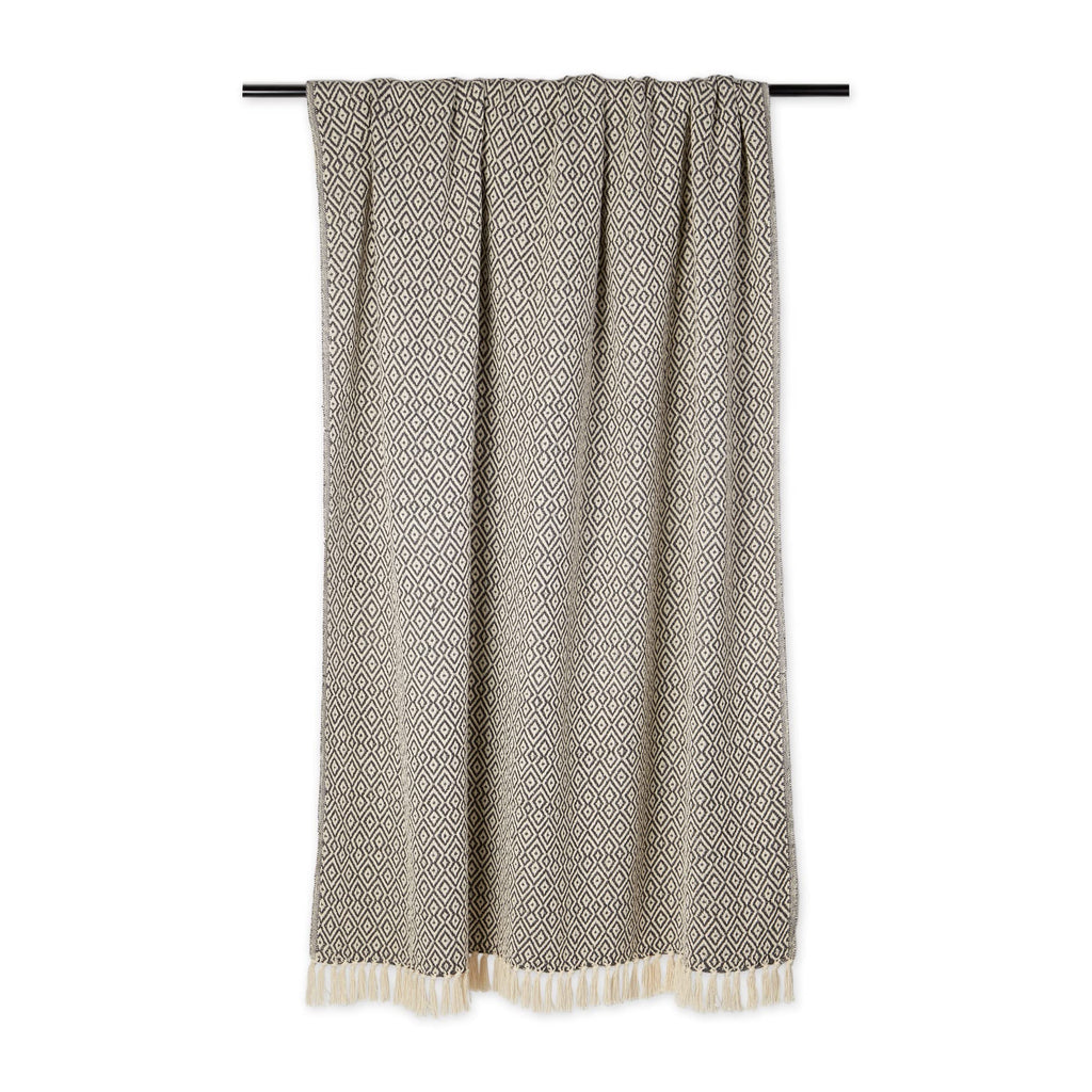 DII Rustic Farmhouse Double Diamond Woven Throw