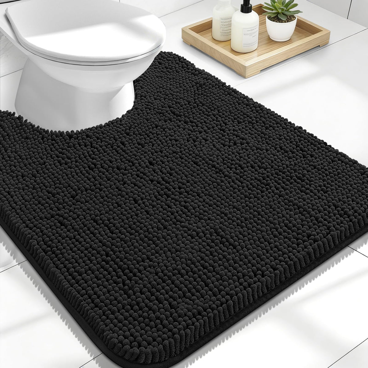 OLANLY Extra-Soft Absorbent Chenille Bathroom Rug Mat