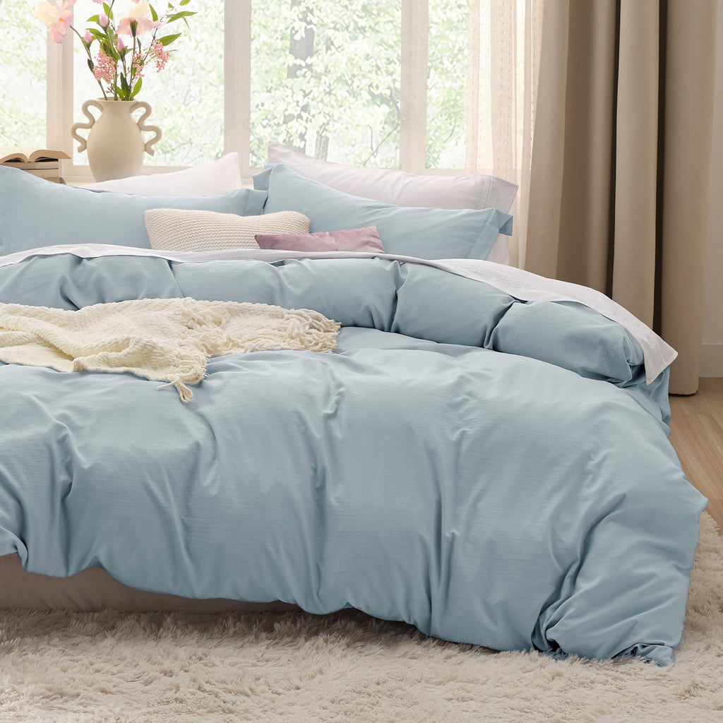 Bedsure Soft Prewashed Duvet Cover Set with Zipper Closure and Pillow Covers, Comforter Not Included