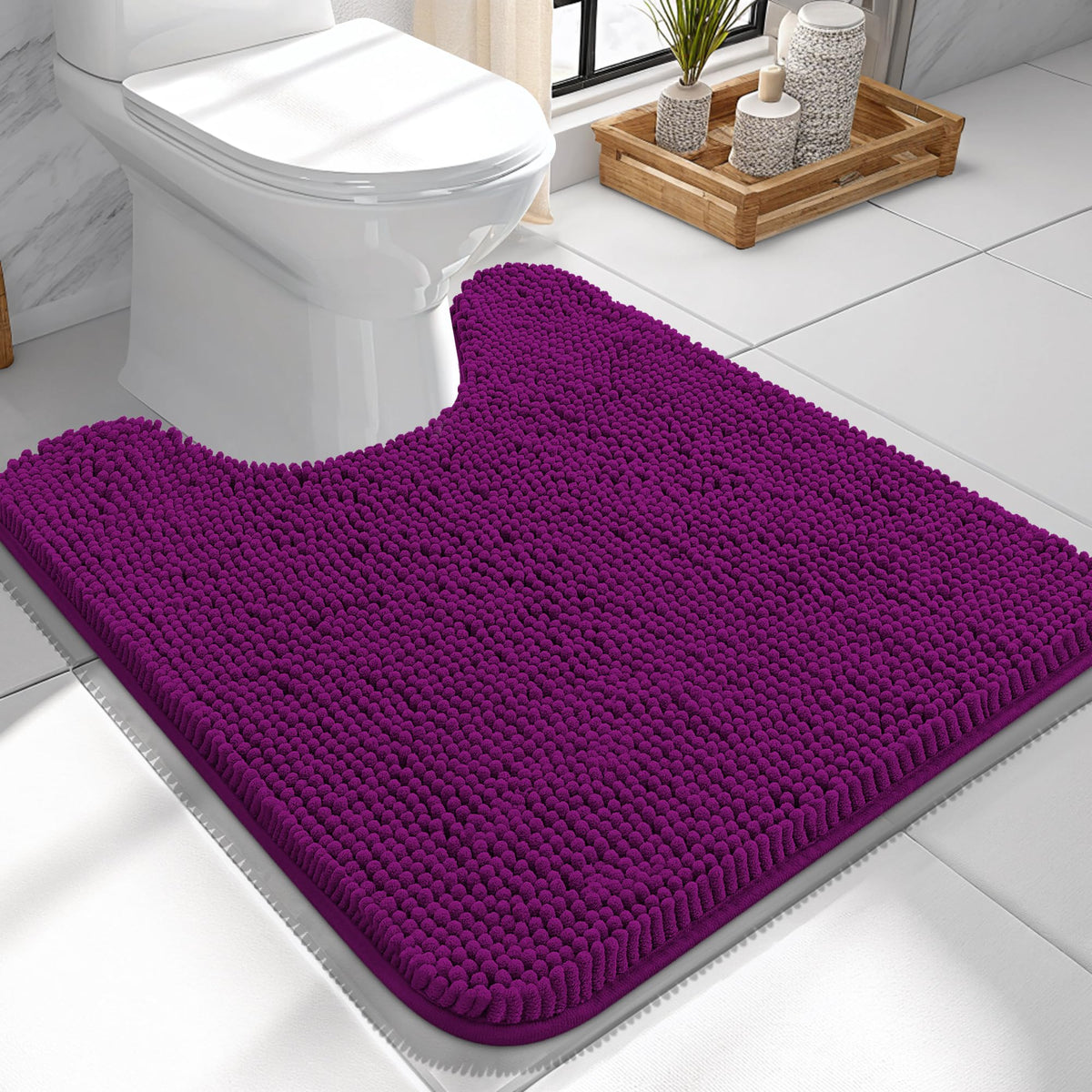 OLANLY Extra-Soft Absorbent Chenille Bathroom Rug Mat