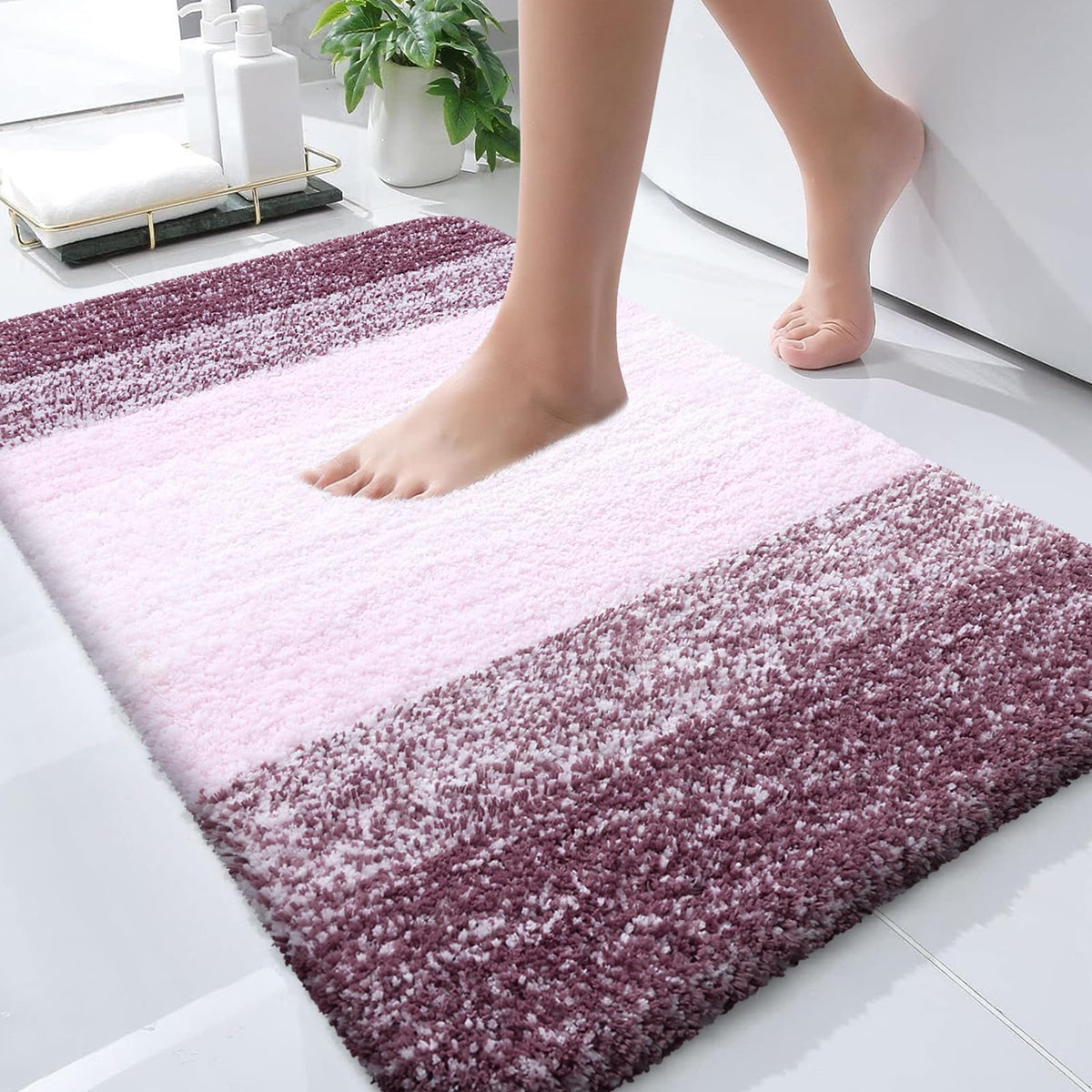 OLANLY Extra-Soft Absorbent Microfiber Bathroom Rug Mat