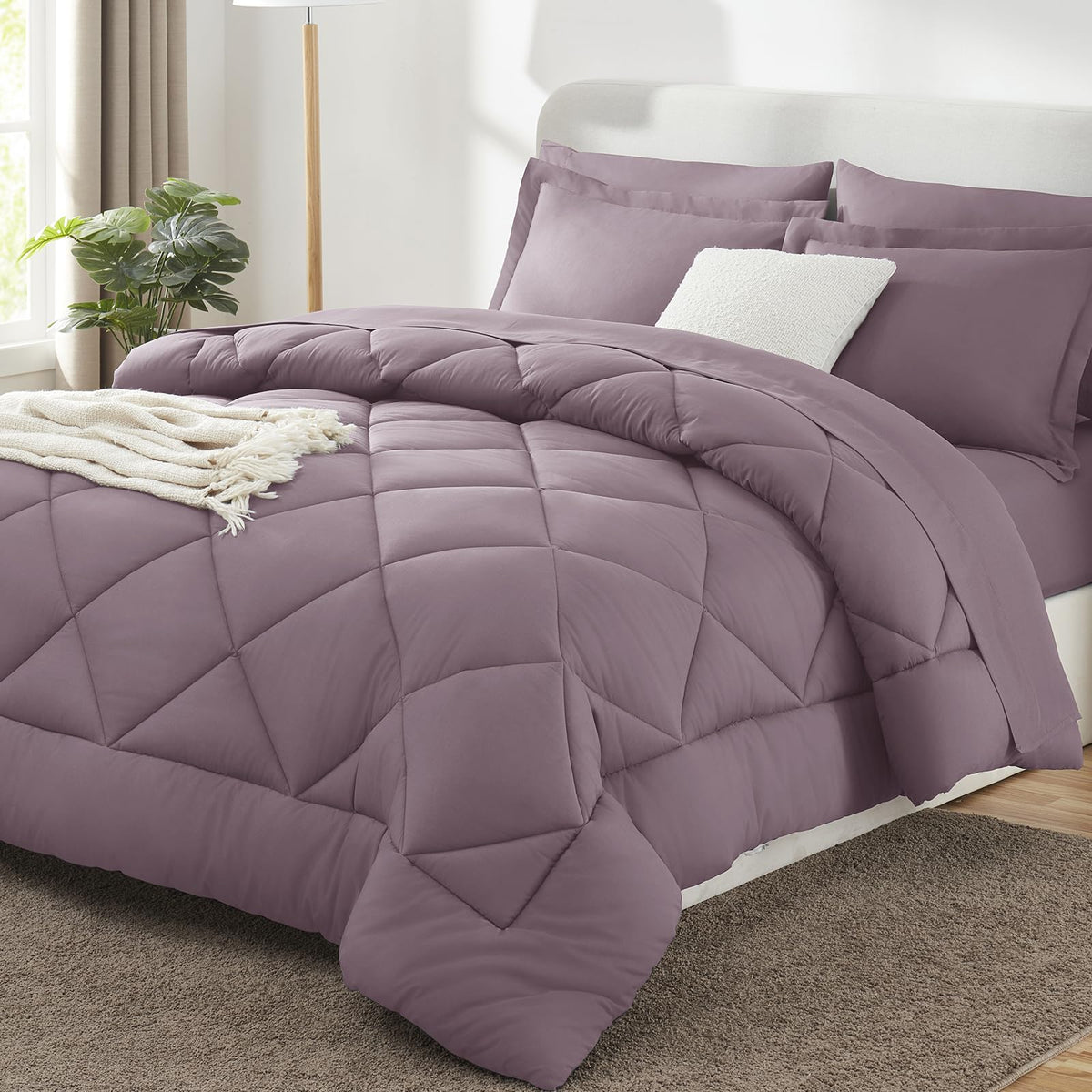 CozyLux Comforter Set, Down Alternative Bedding Set with Sheets, 5/7 Pieces