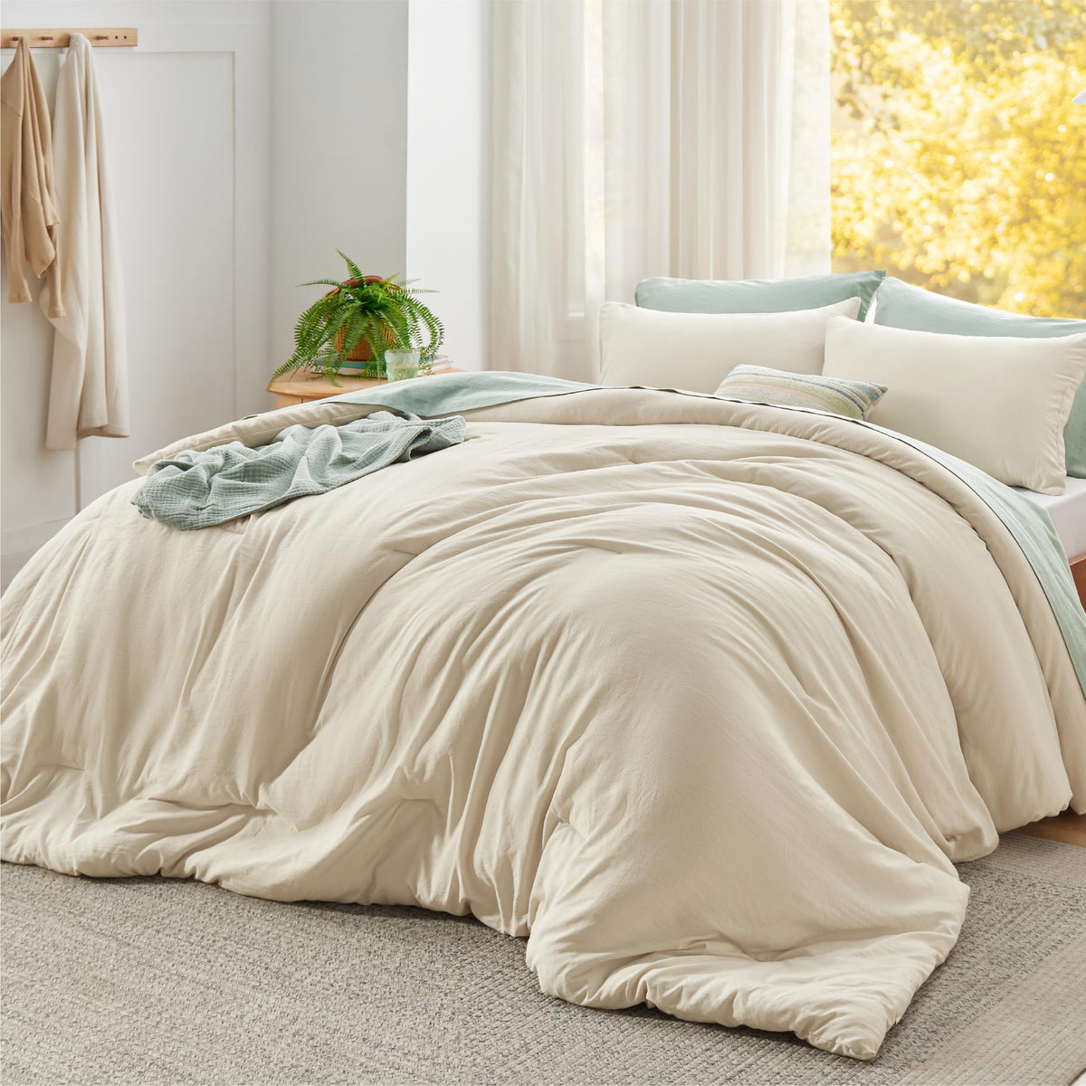 Bedsure Comforter Set Prewashed Soft Bedding Set 3Pcs