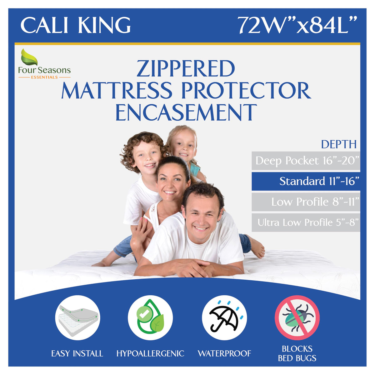 Waterproof Zippered Mattress Encasement Protector