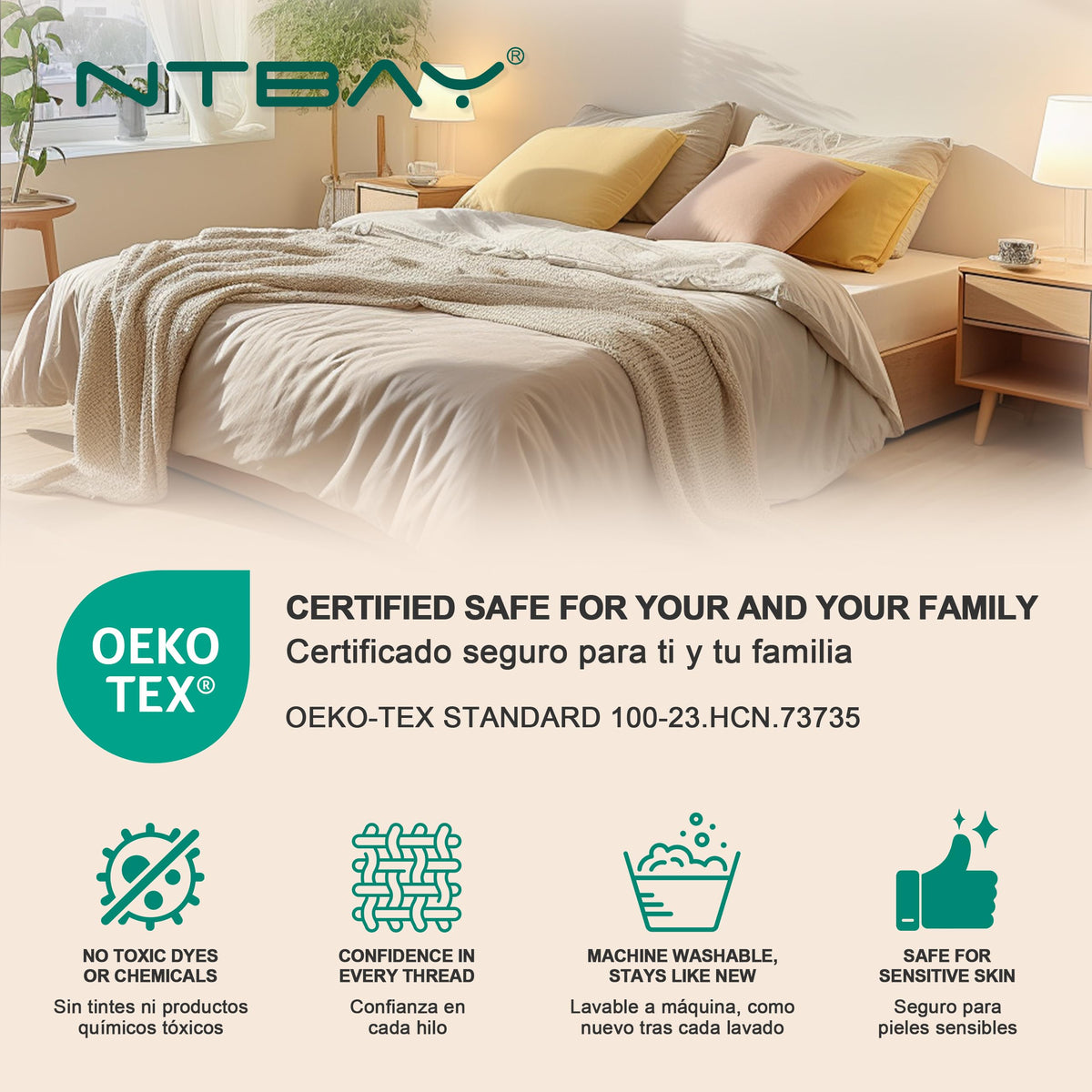 NTBAY 2-Pack Soft Brushed Microfiber Pillow Shams