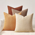 Topfinel Cushion Cover Yellow Green Set of 4 Corduroy Pillow Covers Cushion Cover Decorative Cushion Cover Sofa Cushion Deco for Sofa Bedroom Living Room Balcony Children Fluffy Gradient