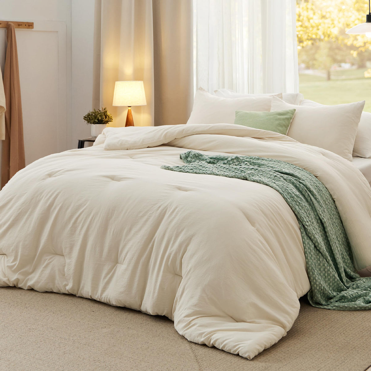Bedsure Comforter Set Prewashed Soft Bedding Set 3Pcs