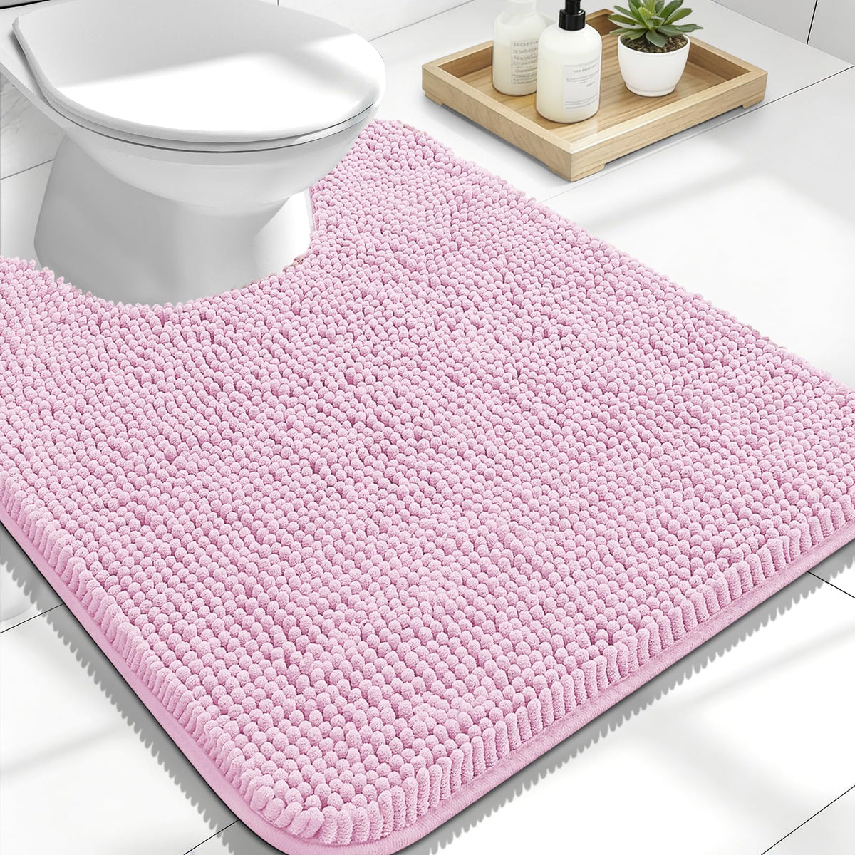 OLANLY Extra-Soft Absorbent Chenille Bathroom Rug Mat