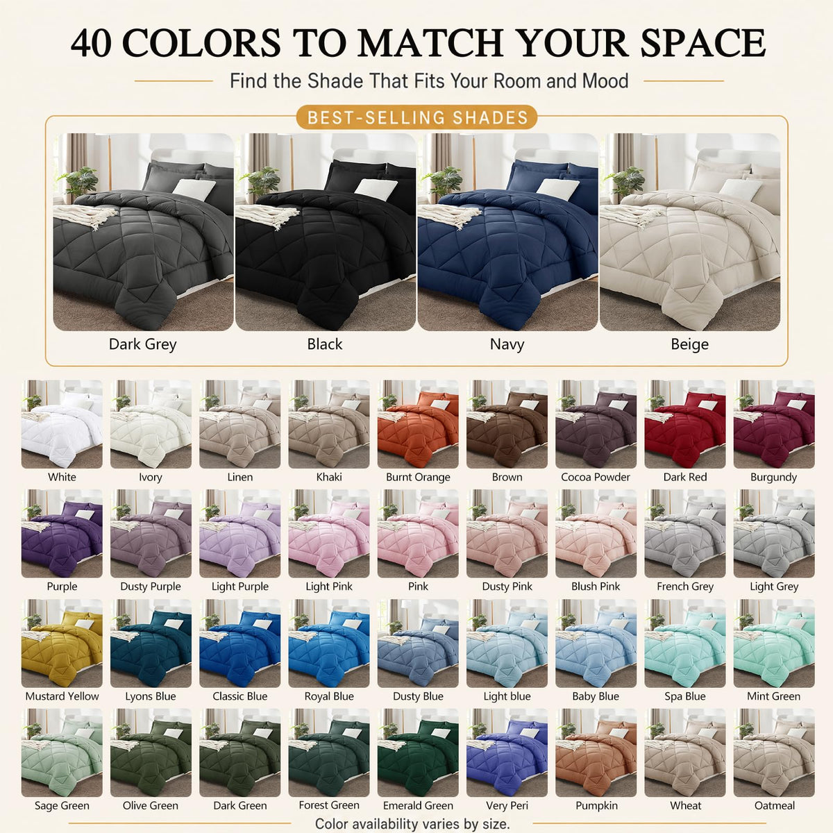 CozyLux Comforter Set, Down Alternative Bedding Set with Sheets, 5/7 Pieces
