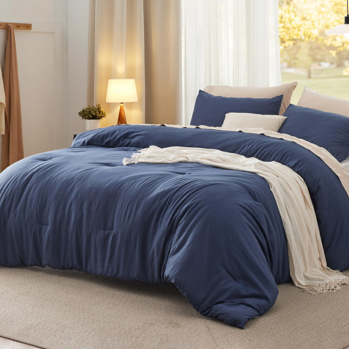 Bedsure Comforter Set Prewashed Soft Bedding Set 3Pcs
