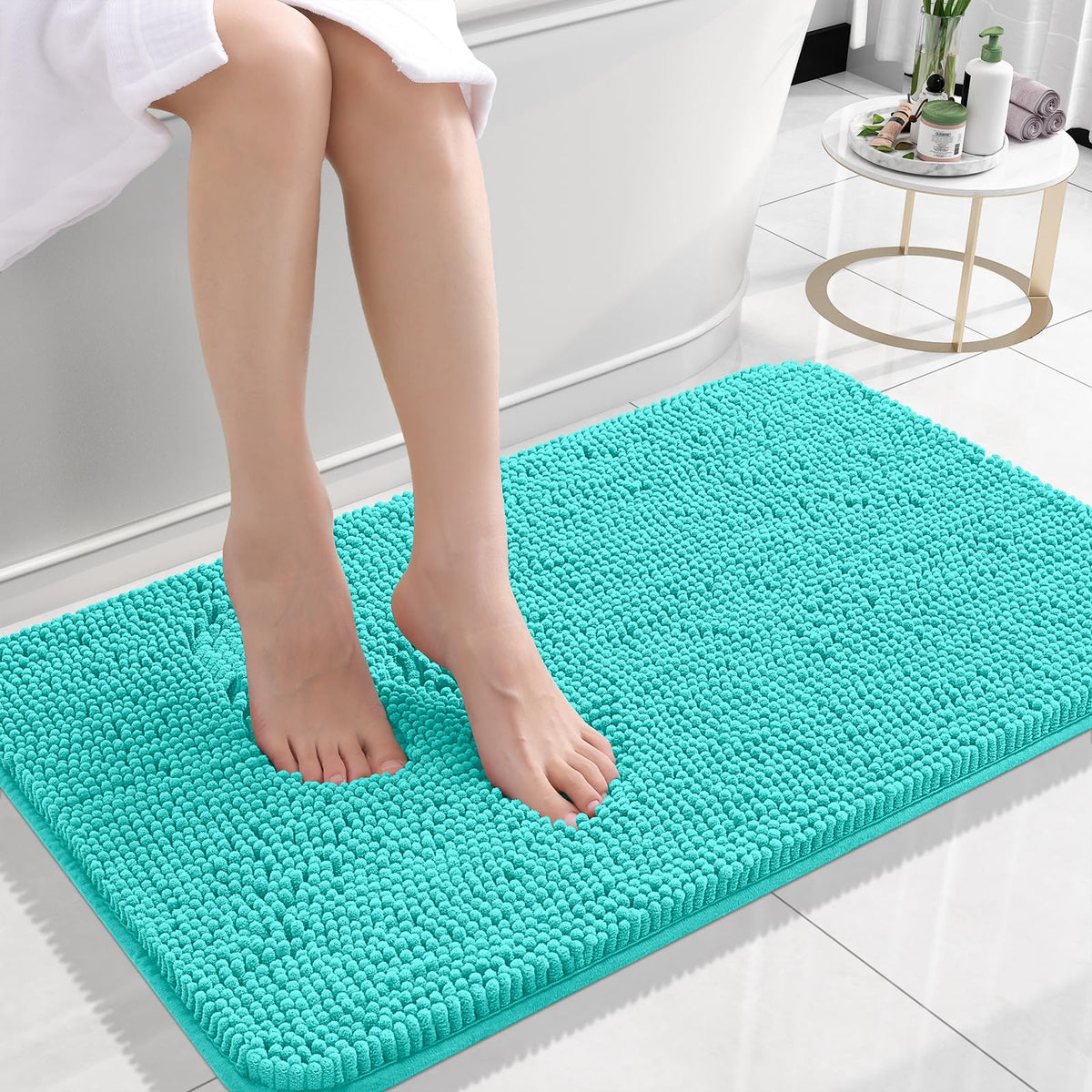 OLANLY Extra-Soft Absorbent Chenille Bathroom Rug Mat