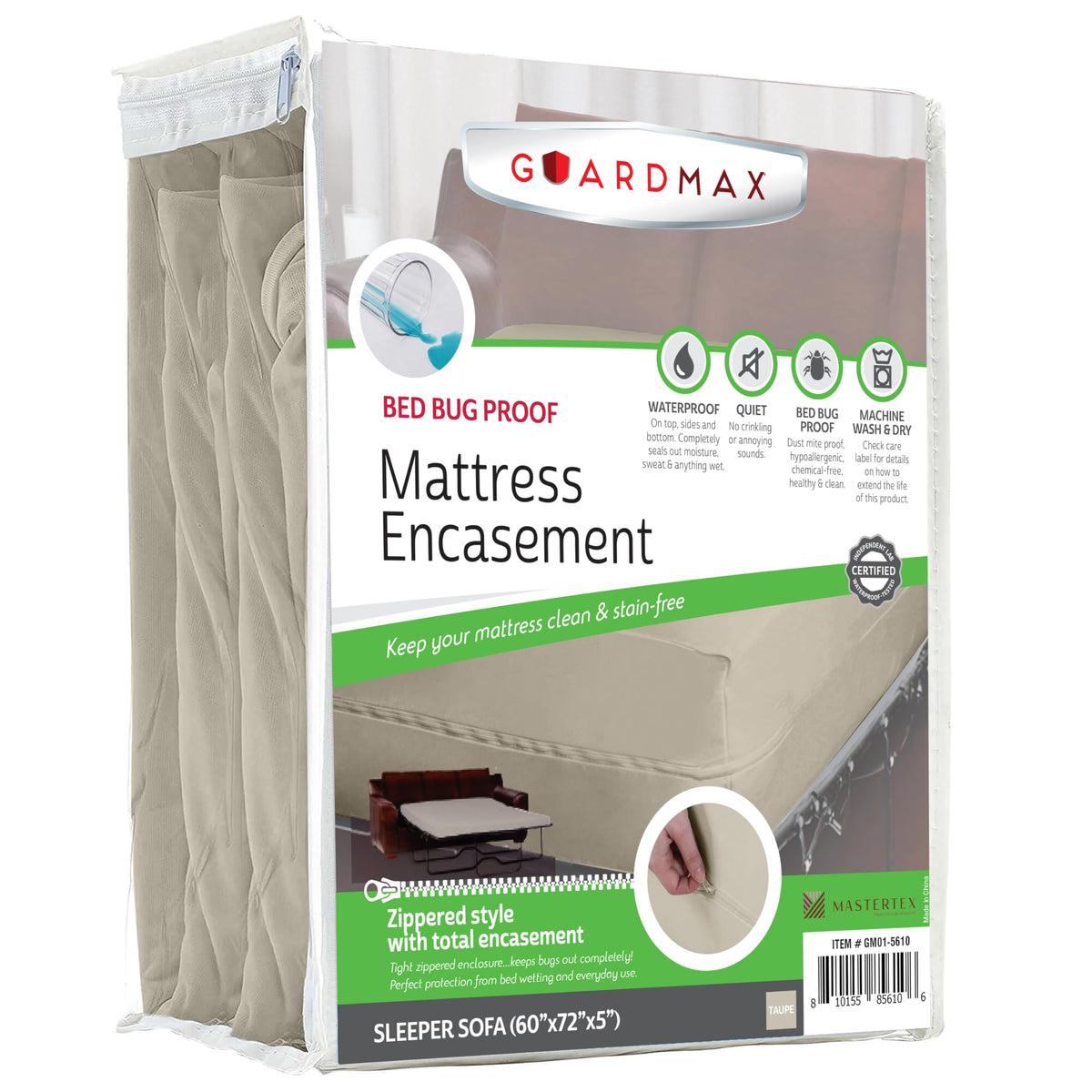 Guardmax Waterproof Jersey-Knit Zippered Mattress Encasement