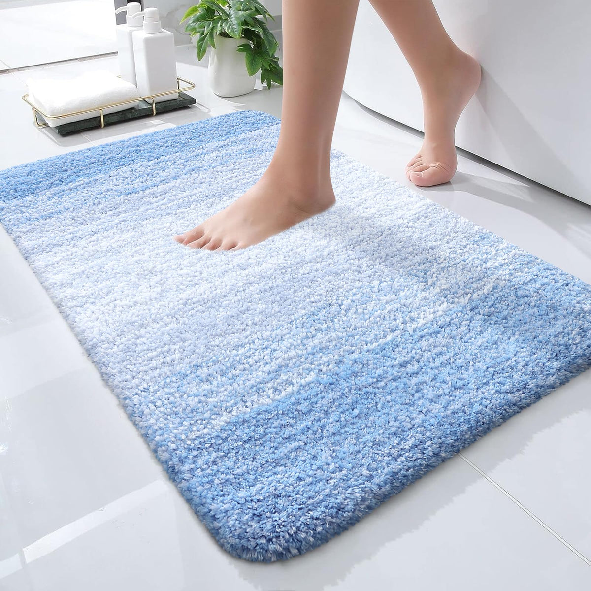 OLANLY Extra-Soft Absorbent Microfiber Bathroom Rug Mat