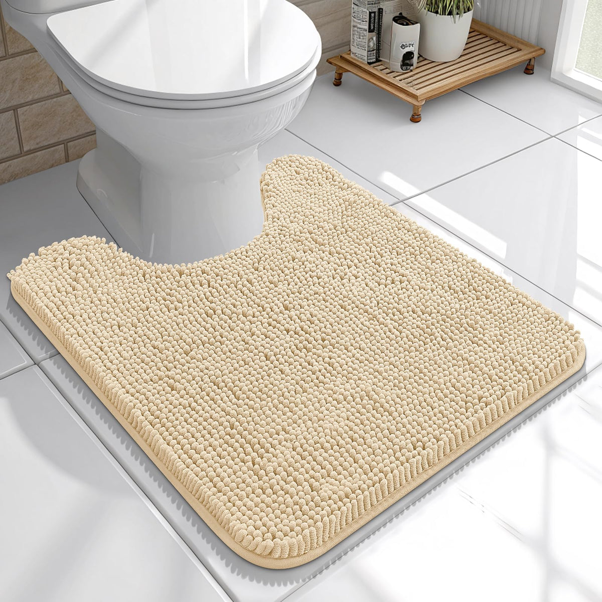 OLANLY Extra-Soft Absorbent Chenille Bathroom Rug Mat