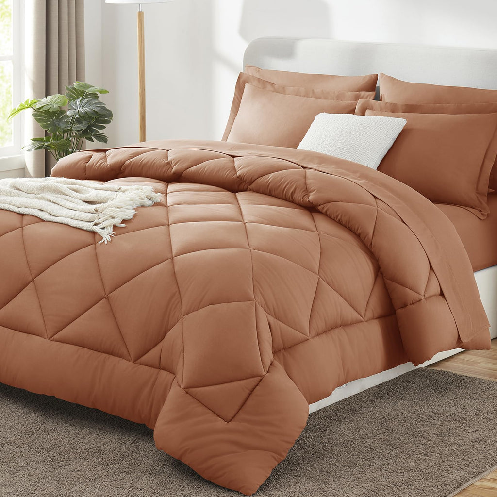 CozyLux Comforter Set, Down Alternative Bedding Set with Sheets, 5/7 Pieces
