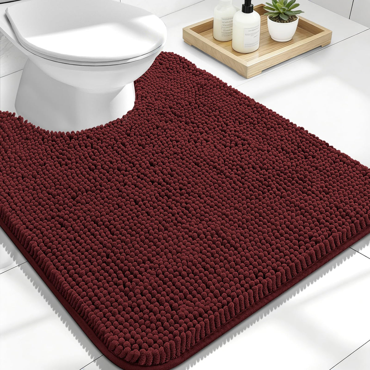 OLANLY Extra-Soft Absorbent Chenille Bathroom Rug Mat