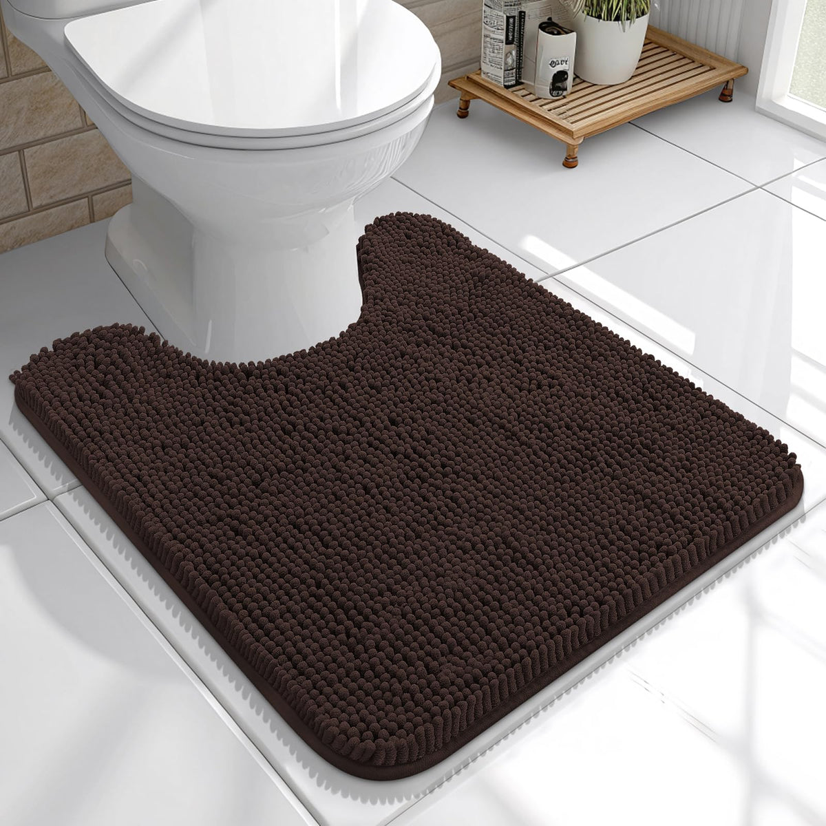 OLANLY Extra-Soft Absorbent Chenille Bathroom Rug Mat
