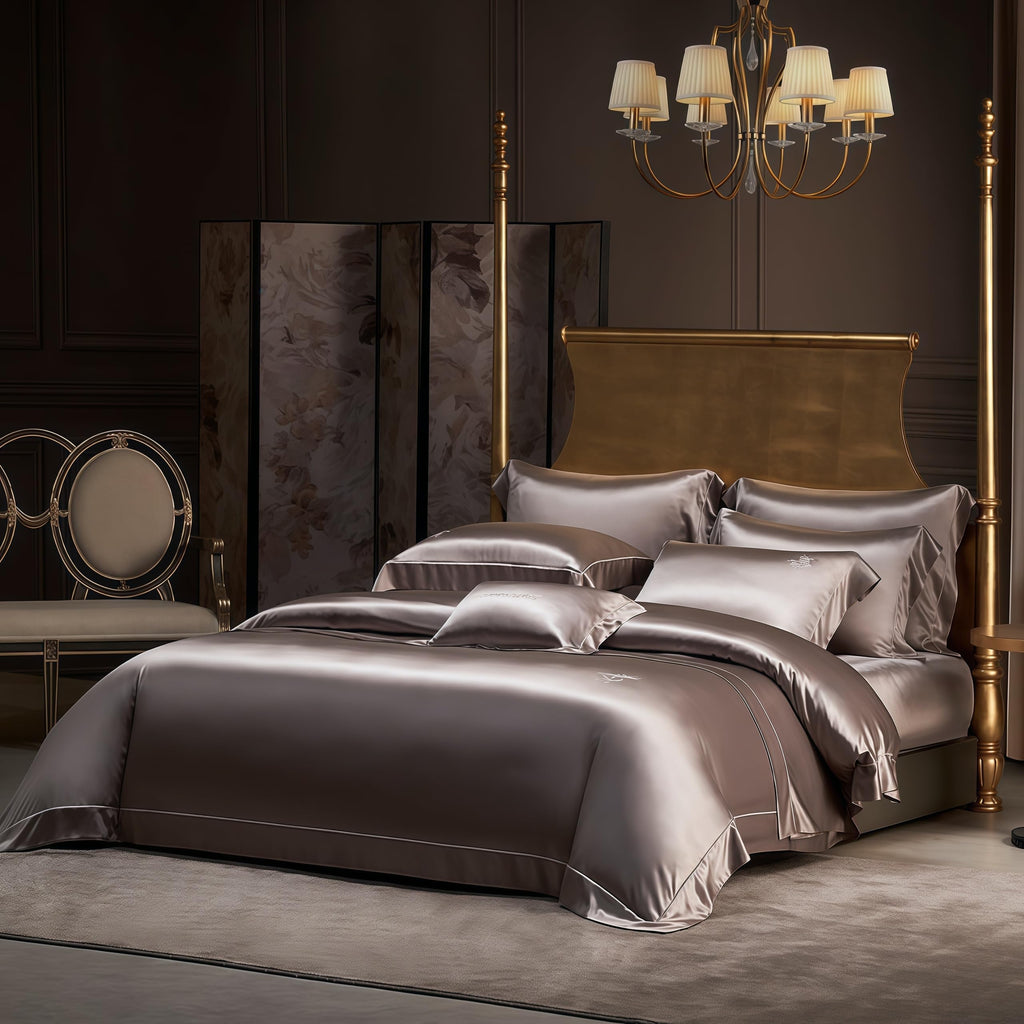 19 Momme Silk 4PCS Bedding Sheet Set, Silk Bed Sheet Set for Home