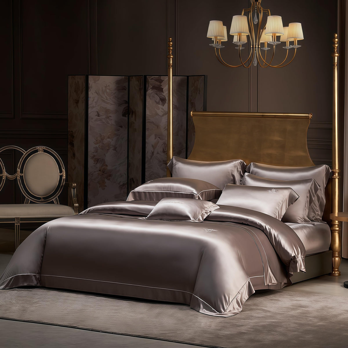 19 Momme Silk 4PCS Bedding Sheet Set, Silk Bed Sheet Set for Home