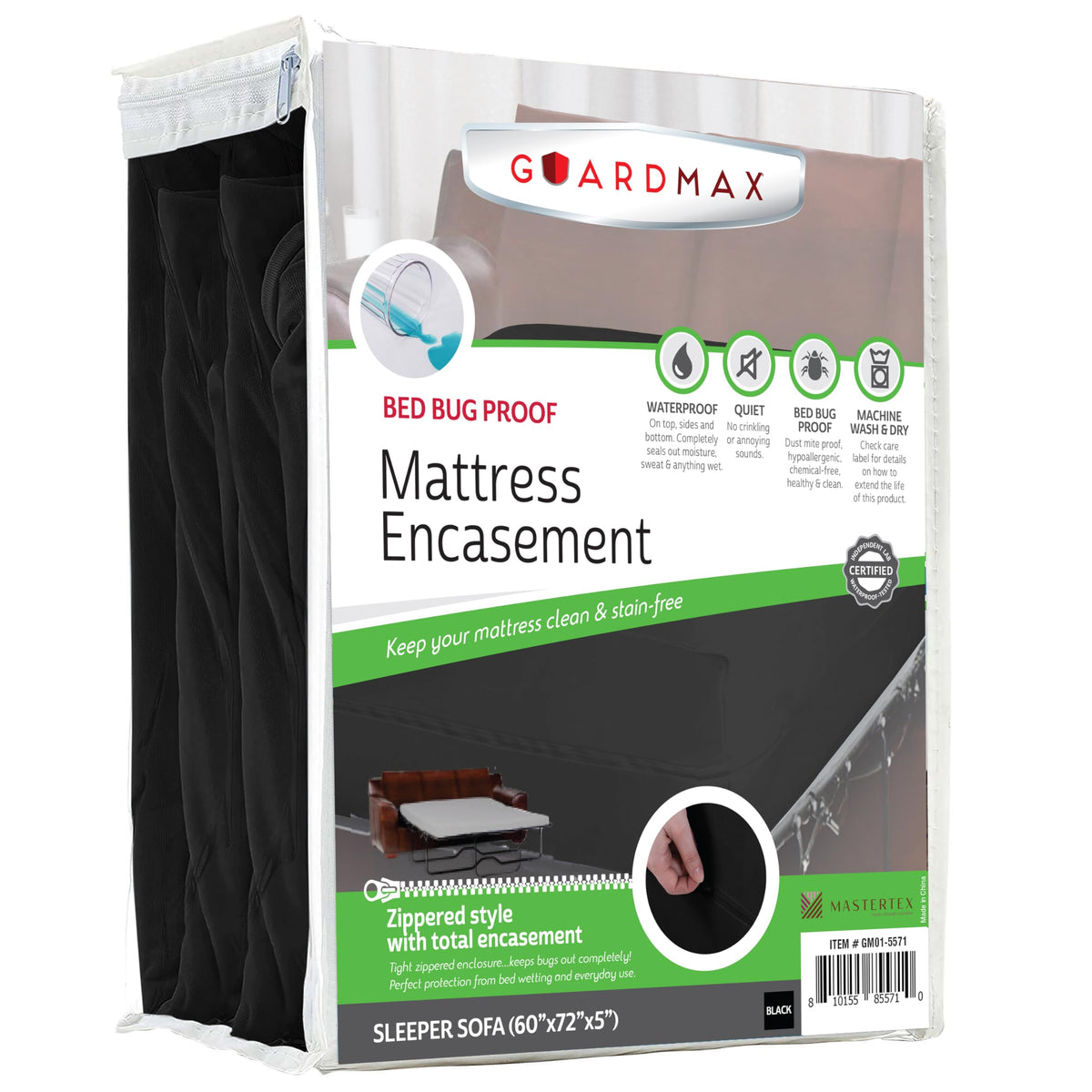 Guardmax Waterproof Jersey-Knit Zippered Mattress Encasement