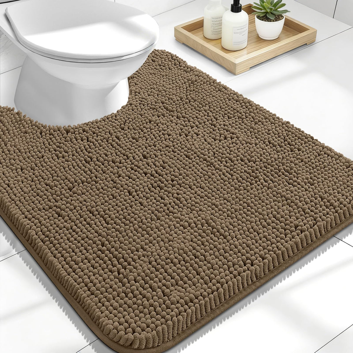 OLANLY Extra-Soft Absorbent Chenille Bathroom Rug Mat