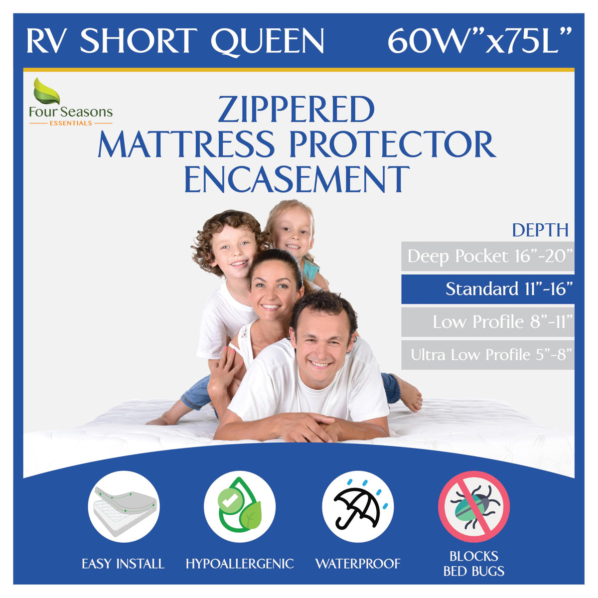 Waterproof Zippered Mattress Encasement Protector