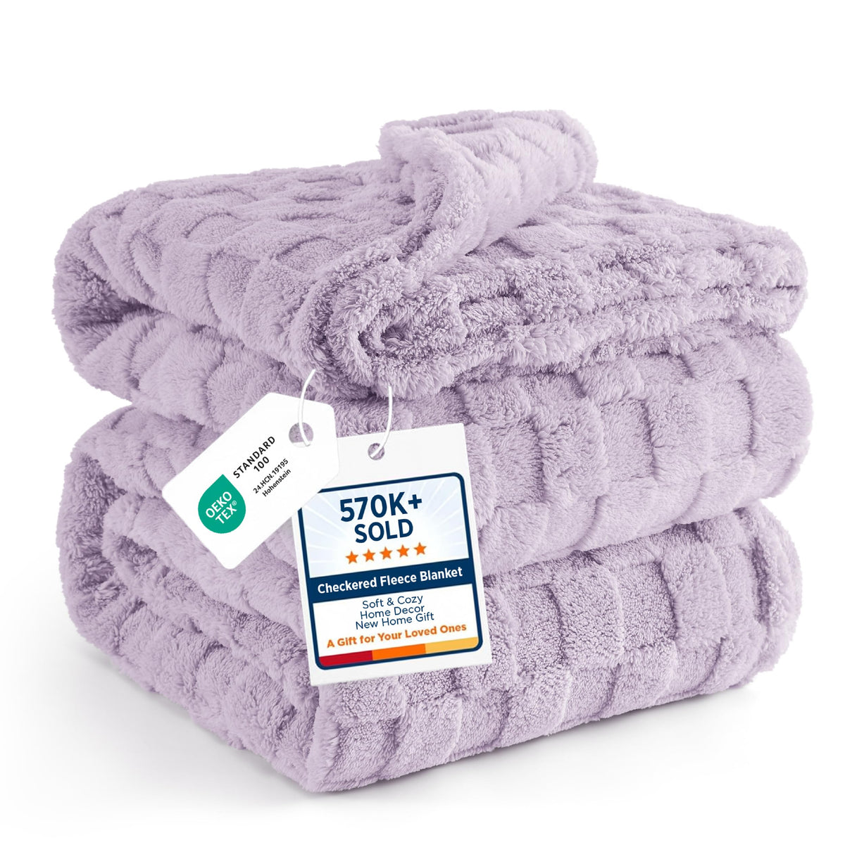 Bedsure GentleSoft Throw Blanket Checkered Fleece Blankets