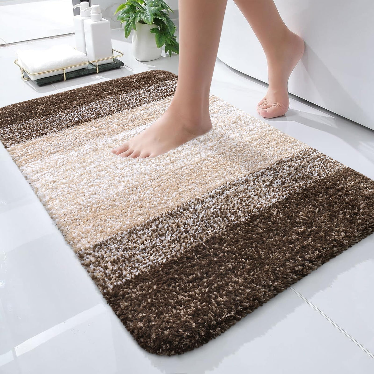 OLANLY Extra-Soft Absorbent Microfiber Bathroom Rug Mat