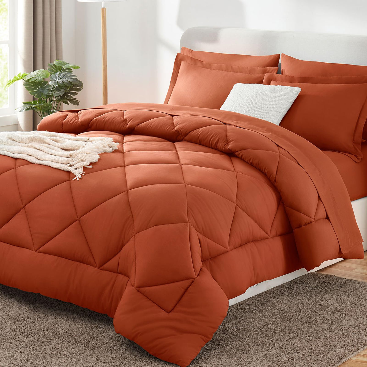 CozyLux Comforter Set, Down Alternative Bedding Set with Sheets, 5/7 Pieces