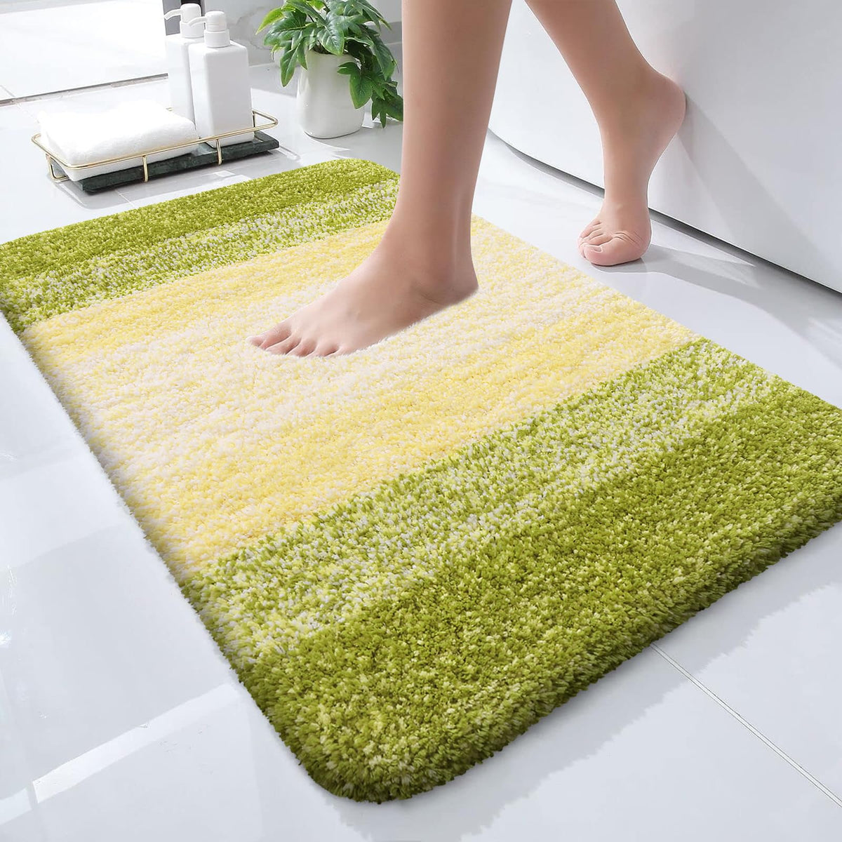 OLANLY Extra-Soft Absorbent Microfiber Bathroom Rug Mat