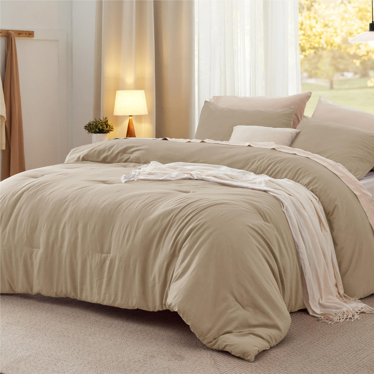 Bedsure Comforter Set Prewashed Soft Bedding Set 3Pcs