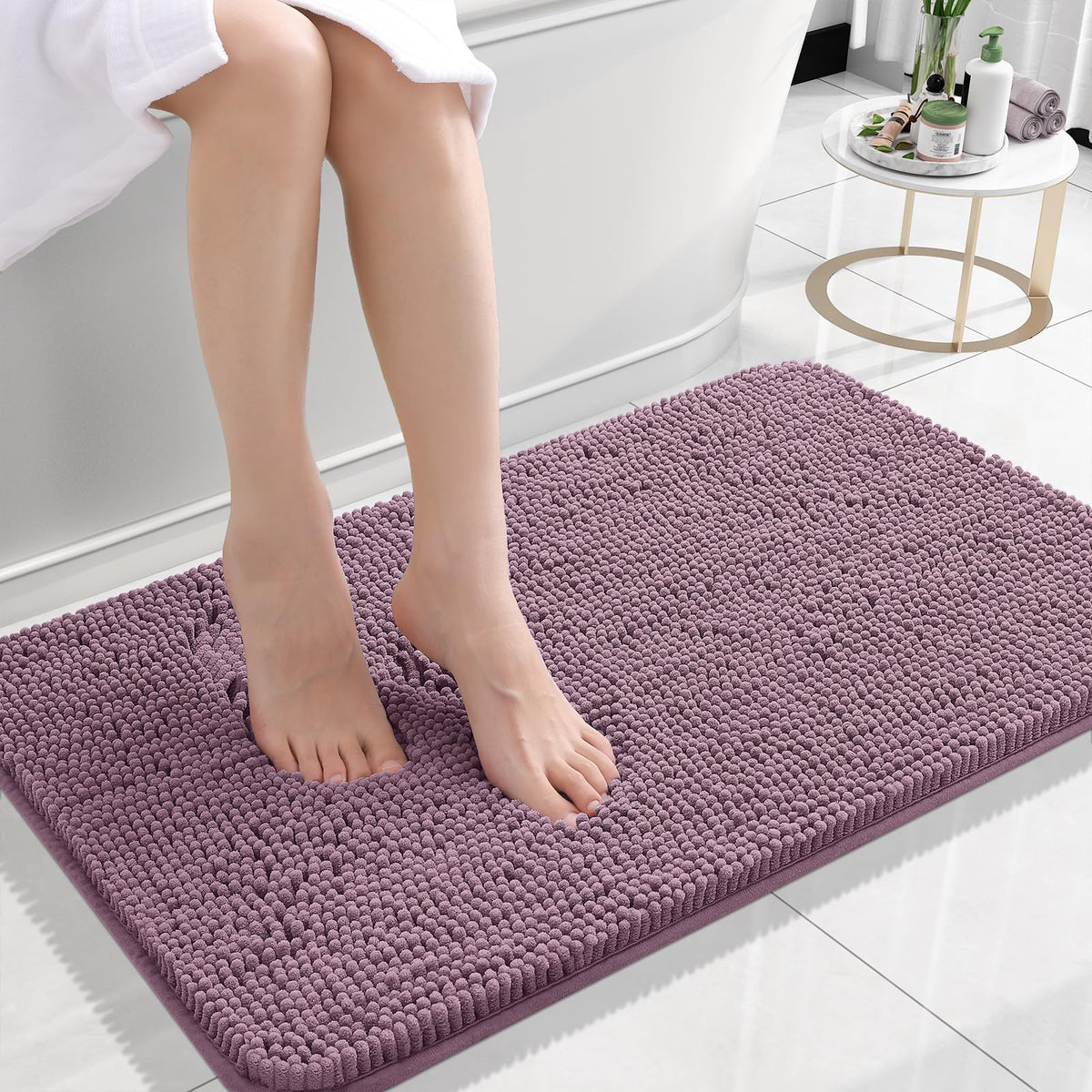 OLANLY Extra-Soft Absorbent Chenille Bathroom Rug Mat