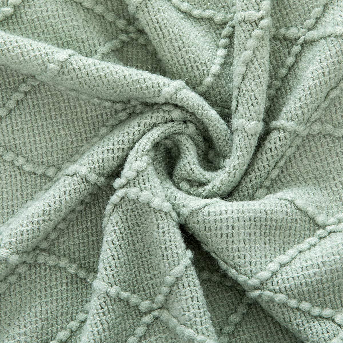 Homiest Decorative Knitted Throw Blanket with Fringe Soft & Cozy Tassel Blanket for Couch Sofa Bed