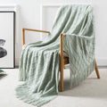 Homiest Decorative Knitted Throw Blanket with Fringe Soft & Cozy Tassel Blanket for Couch Sofa Bed