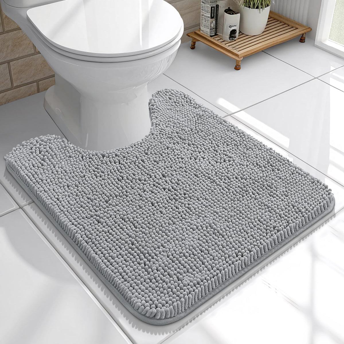 OLANLY Extra-Soft Absorbent Chenille Bathroom Rug Mat