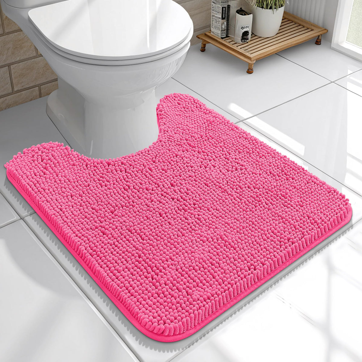 OLANLY Extra-Soft Absorbent Chenille Bathroom Rug Mat