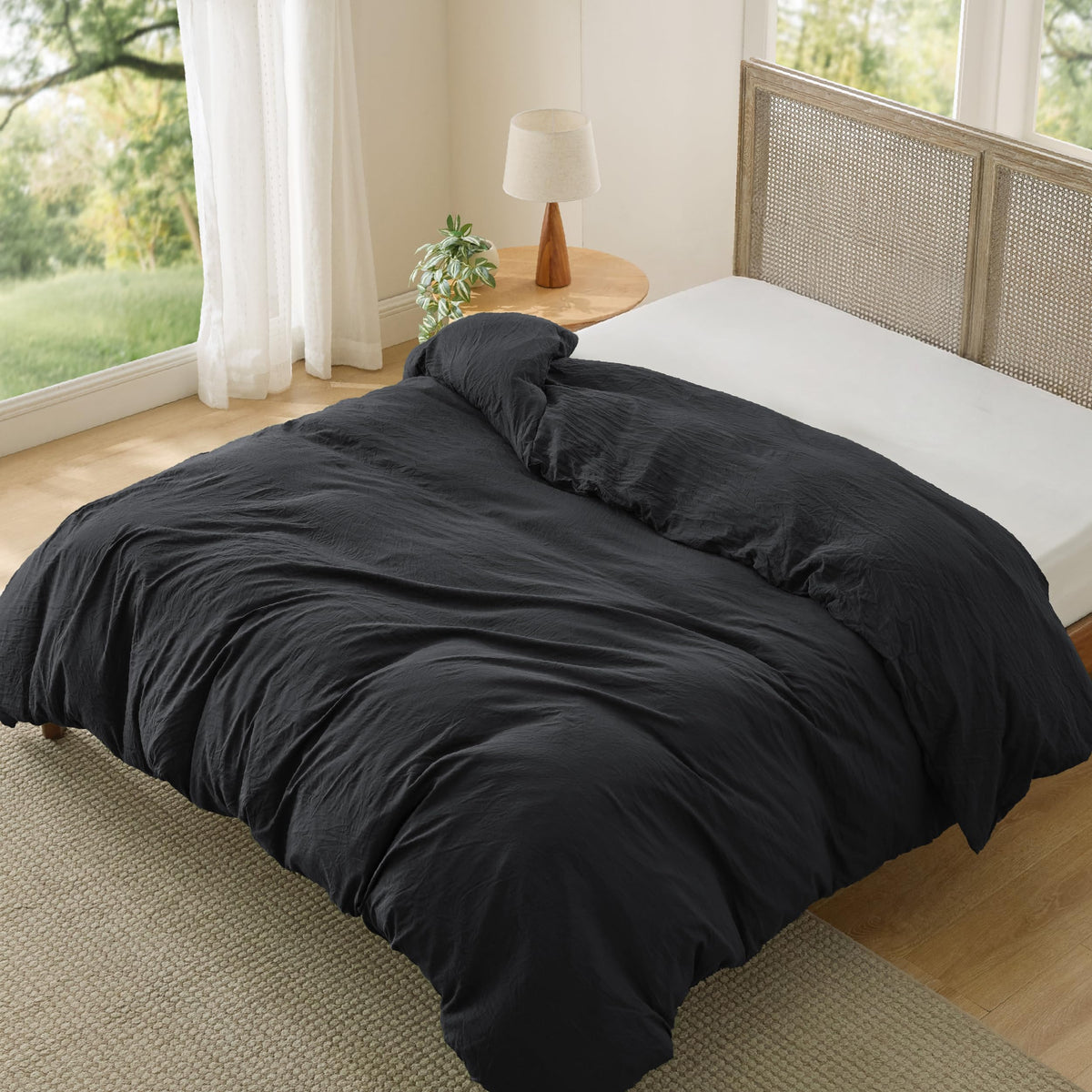 Bedsure Soft Prewashed Duvet Cover Set with Zipper Closure and Pillow Covers, Comforter Not Included