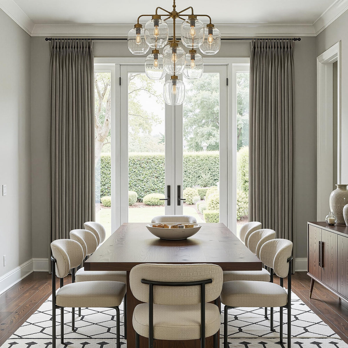 Triple Pinch-Pleated Light-Filtering Linen Curtains