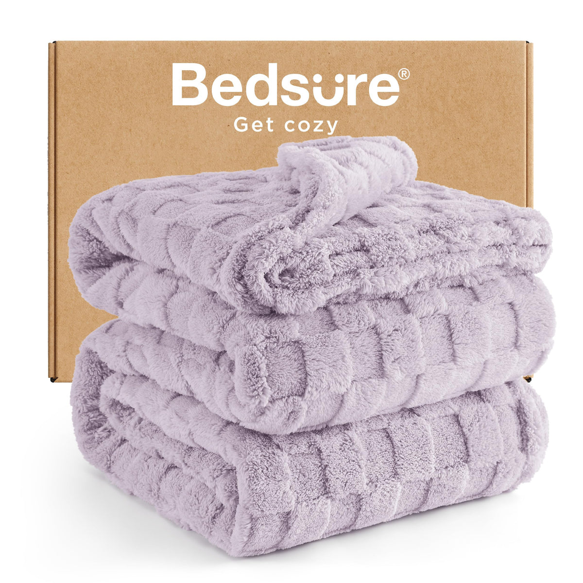 Bedsure GentleSoft Throw Blanket Checkered Fleece Blankets