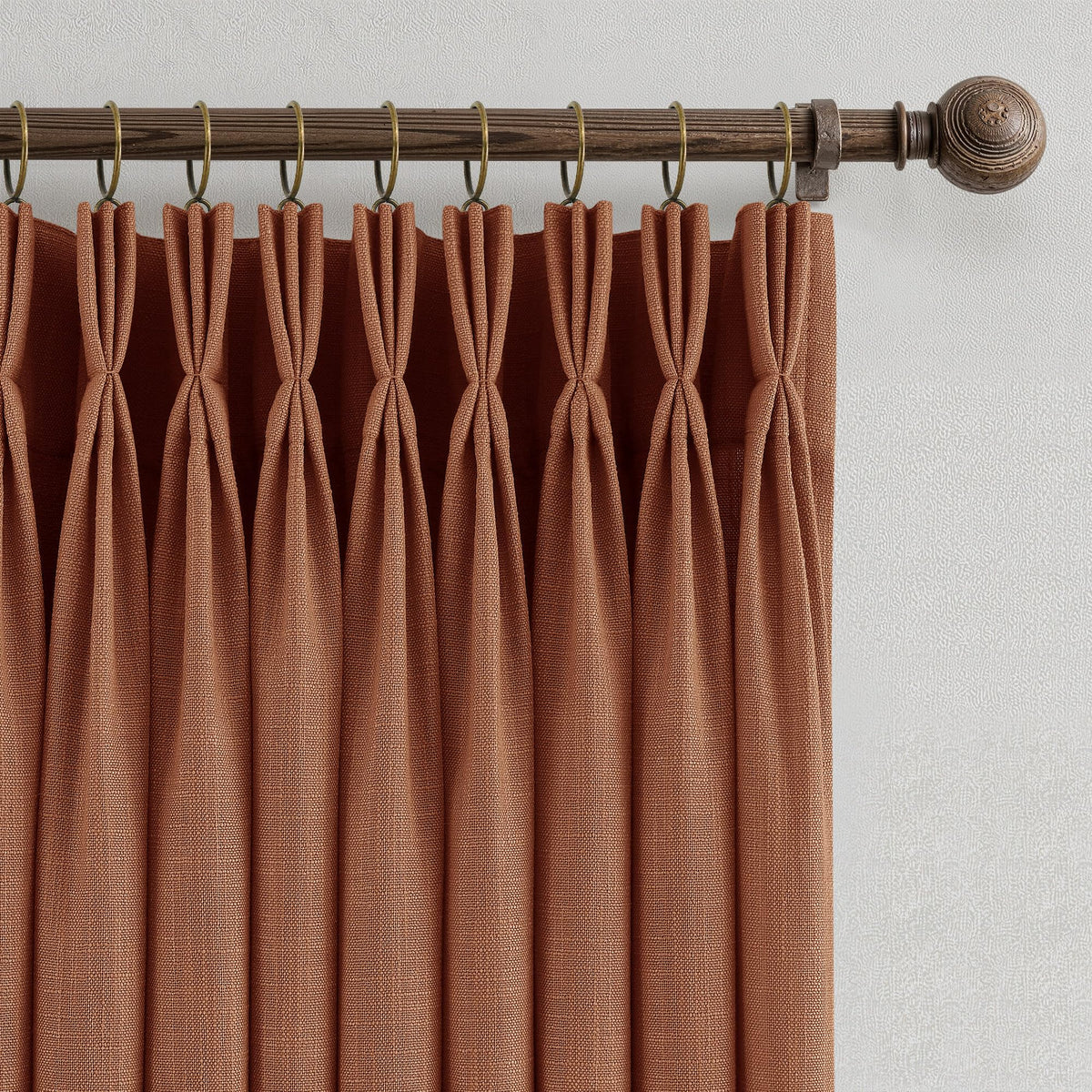 Triple Pinch-Pleated Light-Filtering Linen Curtains