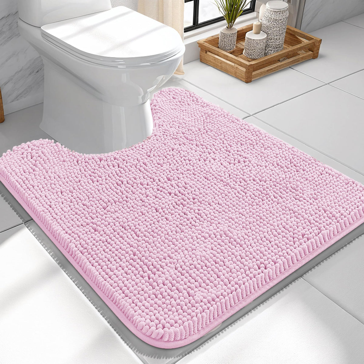 OLANLY Extra-Soft Absorbent Chenille Bathroom Rug Mat