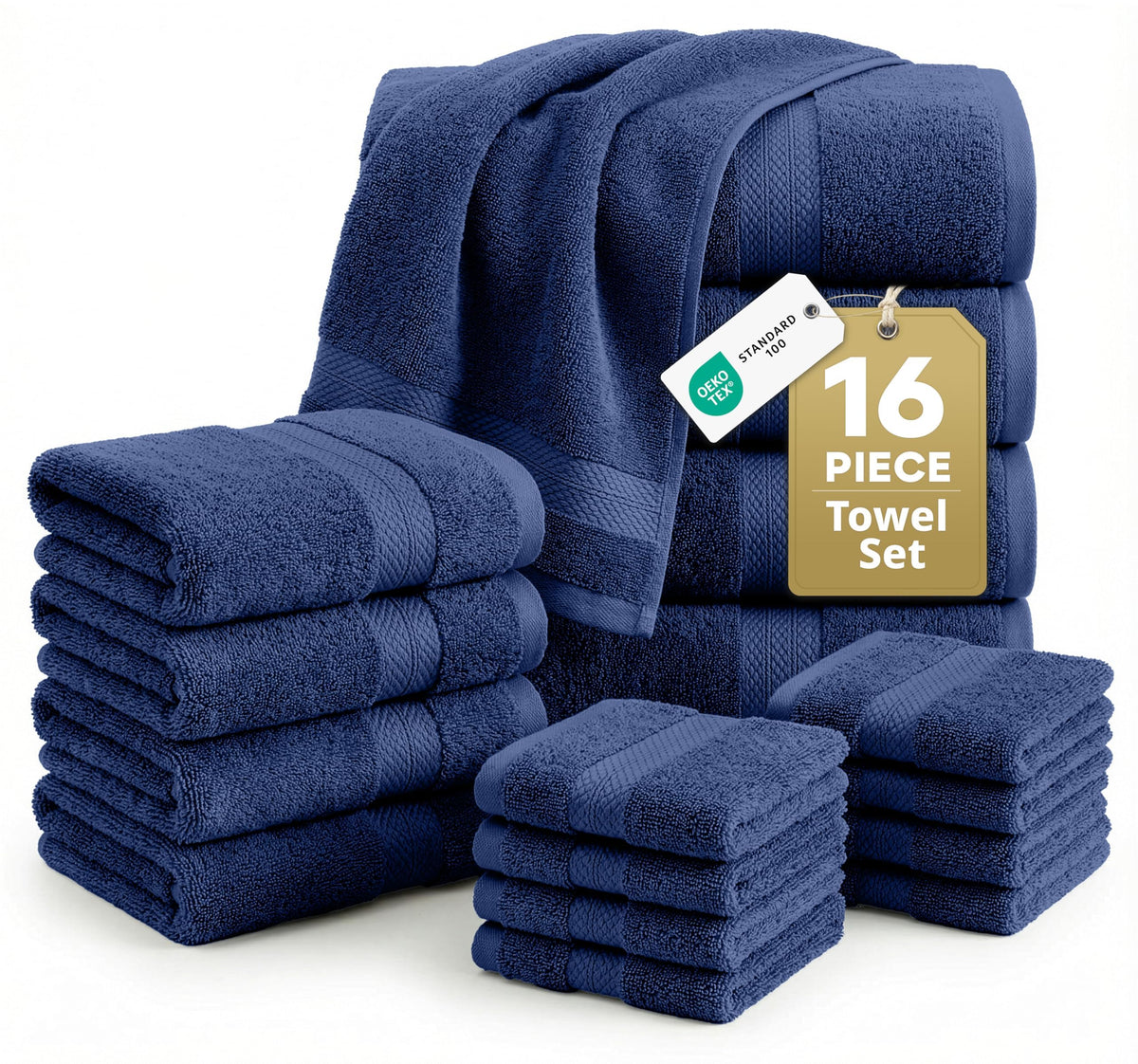 LANE LINEN 6-Piece Ring-Spun Cotton Bathroom Towel Set