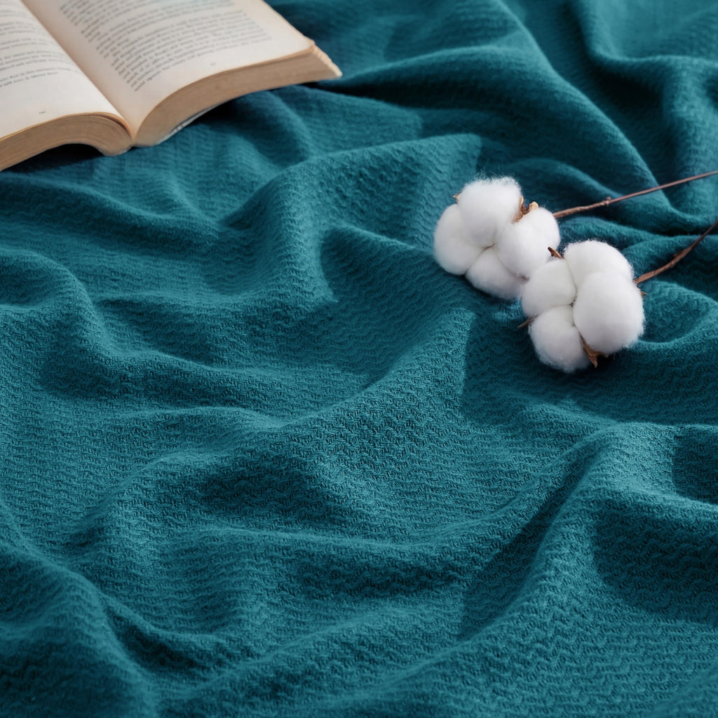 Bedsure 100% Cotton Blanket, Herringbone Weave