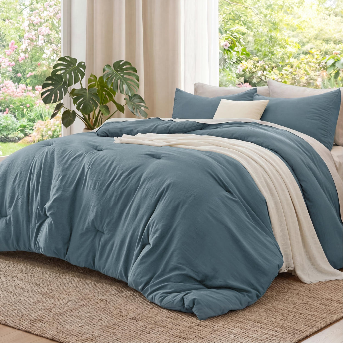 Bedsure Comforter Set Prewashed Soft Bedding Set 3Pcs