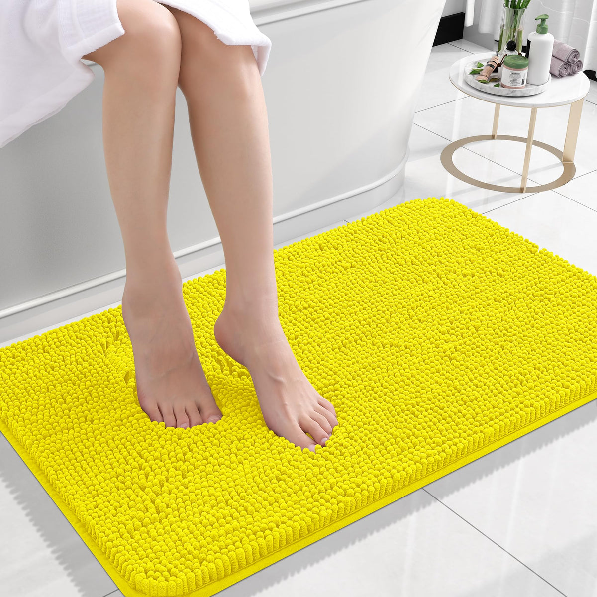 OLANLY Extra-Soft Absorbent Chenille Bathroom Rug Mat