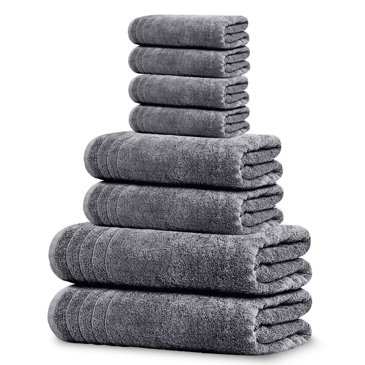 Tens Towels 8-Piece Lightweight Cotton Bathroom Towel Set