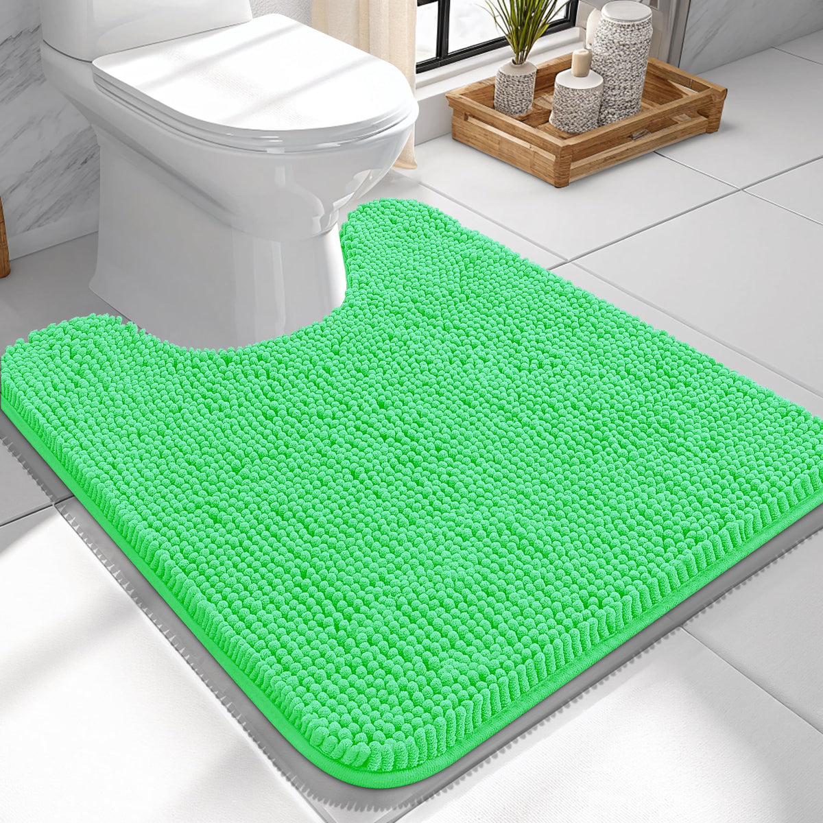 OLANLY Extra-Soft Absorbent Chenille Bathroom Rug Mat