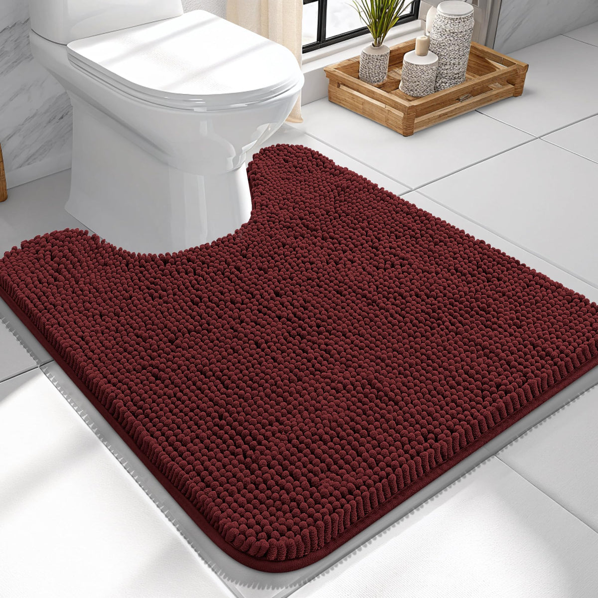OLANLY Extra-Soft Absorbent Chenille Bathroom Rug Mat
